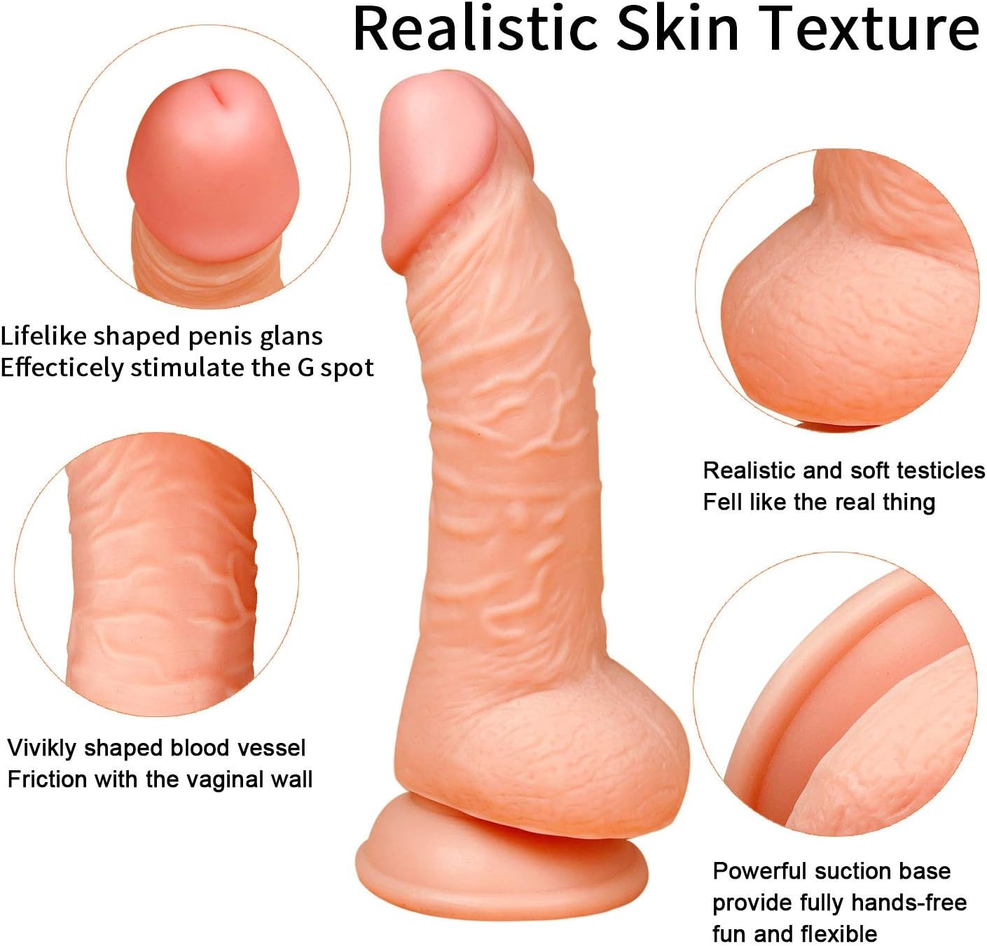 Zhjymz1018 Full of Pleasure 7.87 Inch Realistic Toys Waterproof Female Massage Tool for Women Female Real Toys zhjymz1018