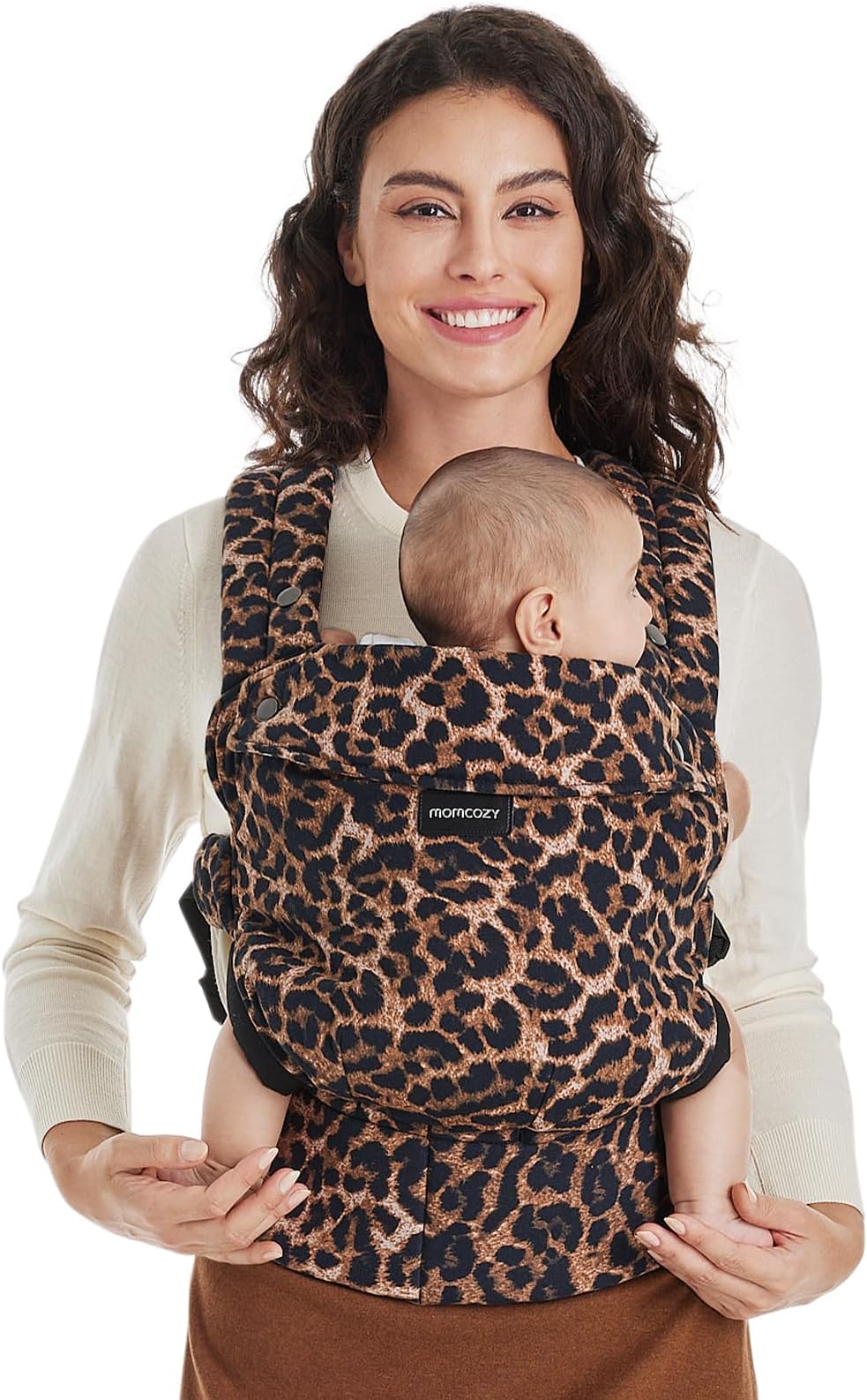 Momcozy Baby Carrier 3-24M Cotton Leopard Ergonomic 64-127cm Waist