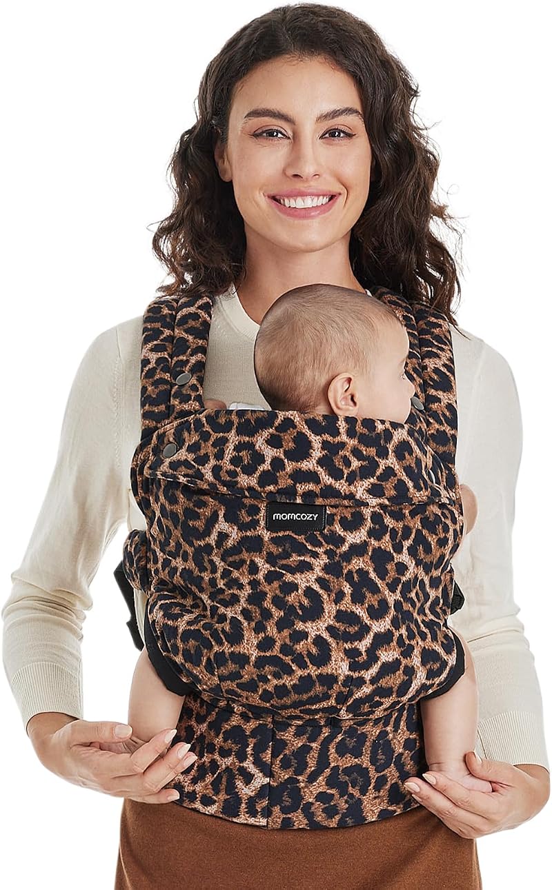 Momcozy Baby Carrier 3-24M Cotton Leopard Ergonomic 64-127cm Waist