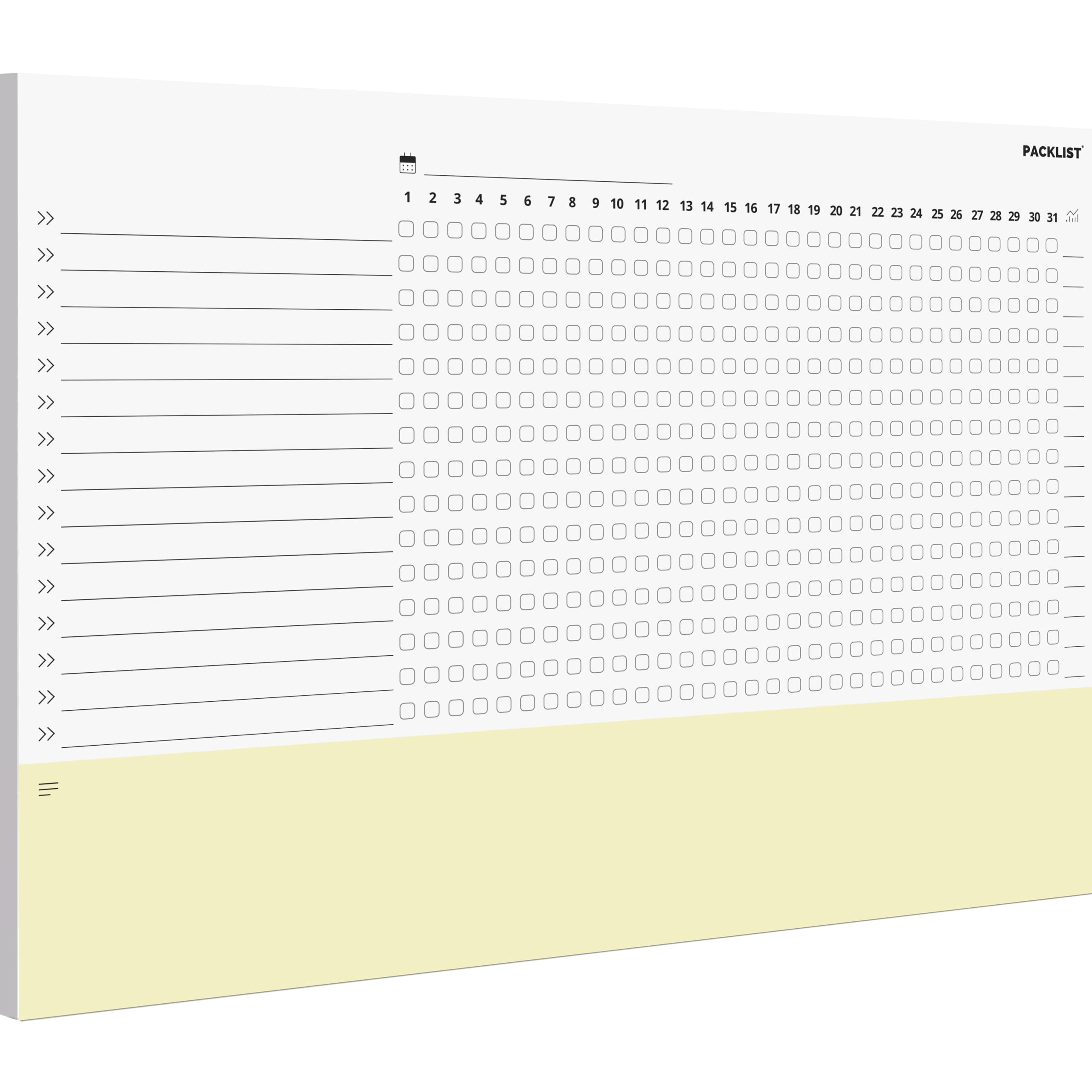 PACKLIST® Monthly Habit Tracker A4 - Habit Planner. Boost Productivity & Wellbeing. Cultivate Positive Habits & Achieve Your Goals!