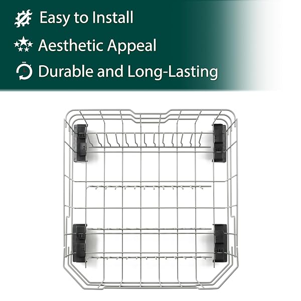 WD28X26099 WD28X34744 LOWER DISHWASHER RACK REPLACEMENT PARTS FOR GE LOWER DISHRACK DISHWASHER RACK 20.7” D X 21.6” W ROLLER WHEELS GE GDF510PSM0SS GDT535PSM0SS BOTTOM DISH RACK ASSEMBLY 1 PCS