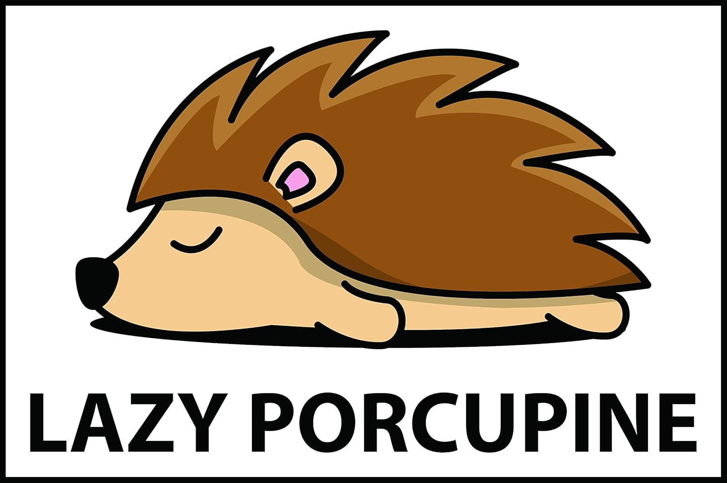 Amazon Com Cute Lazy Porcupine Sleeping Cartoon Art Vinyl Sticker Porcupine Icon Automotive