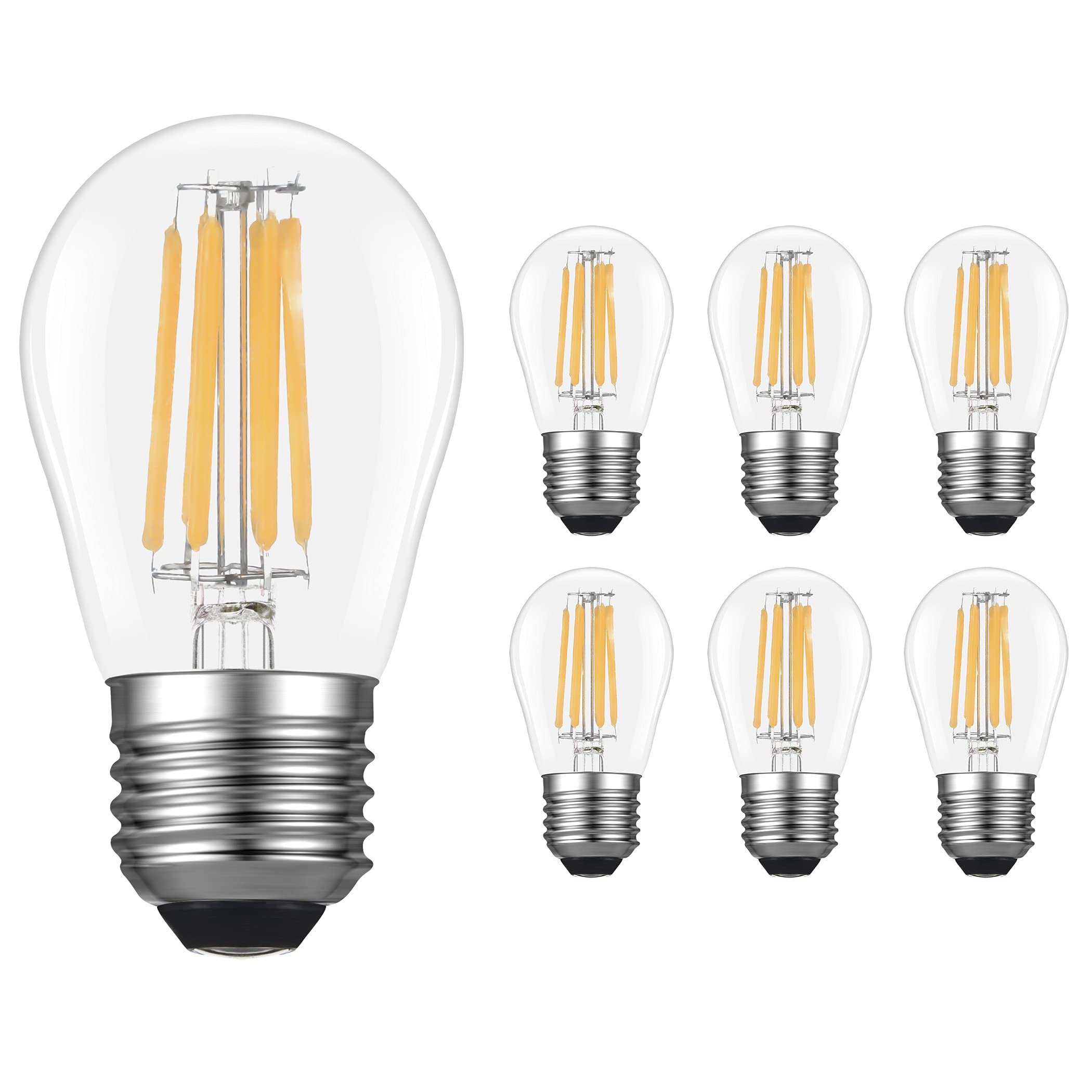 6 Pack E27 LED Dimmable Light Bulb, G45 Light Bulbs Warm White 2700K, 6W (Equivalent to 60W), 600 Lumen, CRI 80+