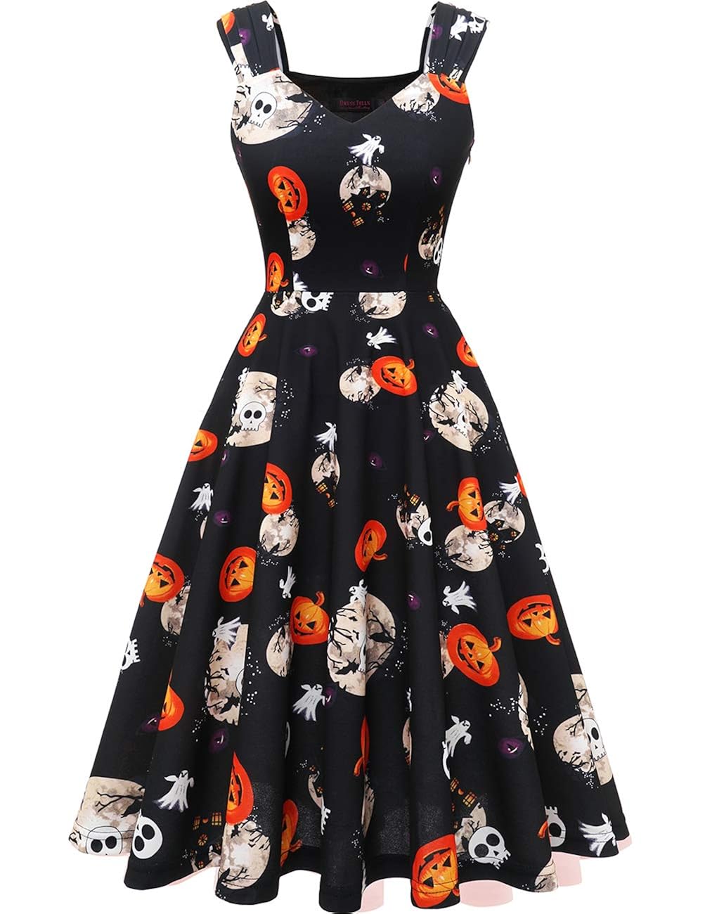 Buy Women's Halloween Cocktail Party Dress Vintage Swing Tea Dress Skull S at Amazon.in