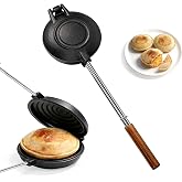 WPffvv Disquera de Pan Cubano Redondo Cast Iron Cuban Sandwich Press with Swappable Handles 16" &amp; 22", Traditional Round Sandwich Maker for Stovetop and Camping