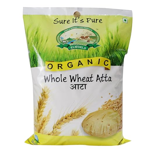 Elworld Organic Whole Sharbati Wheat Flour Atta- 5 Kg