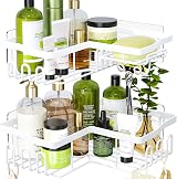 HapiRm Corner Shower Caddy 2 Pack No Drilling White Wall Mounted view 1