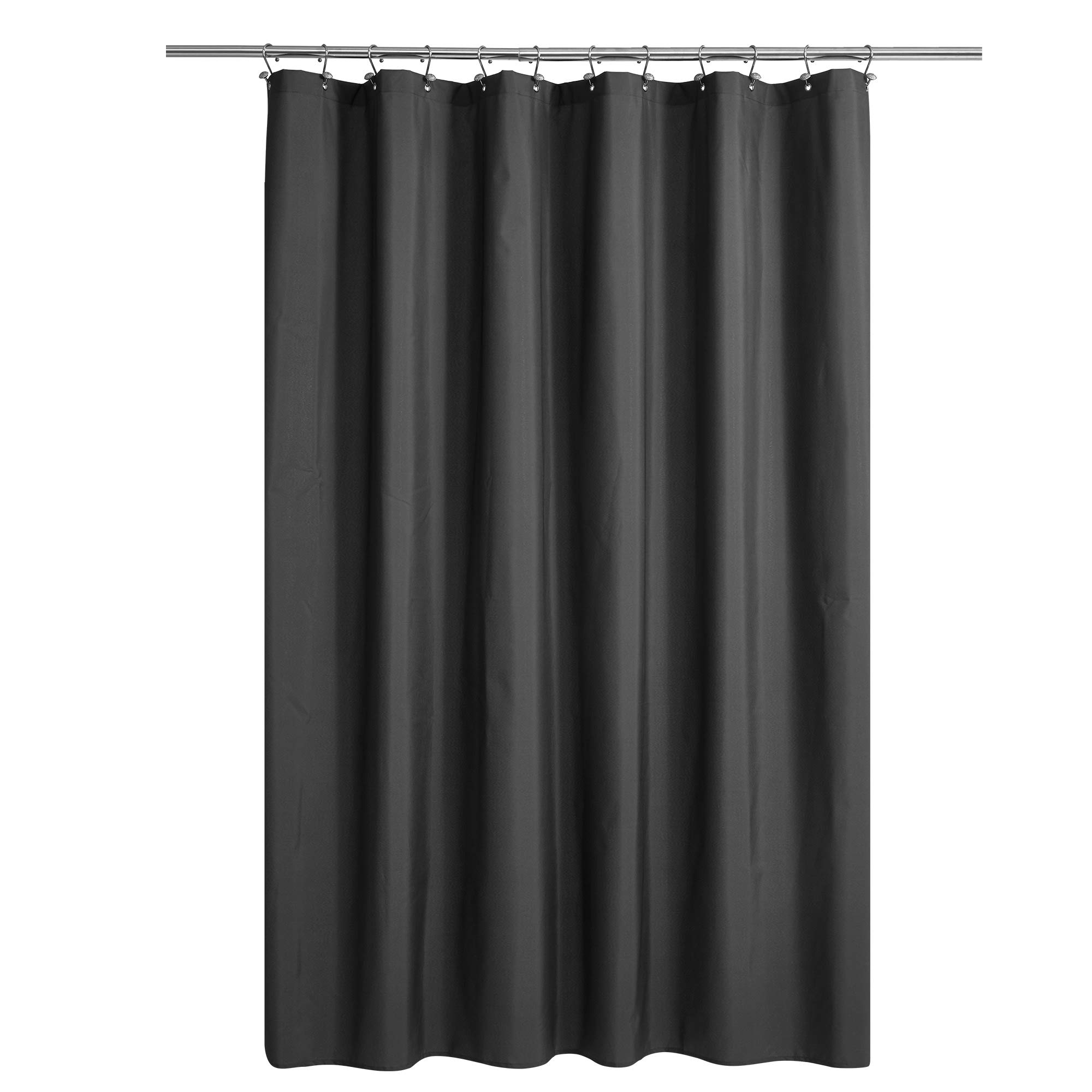 N&Y HOME Ultimate Waterproof Fabric Shower Curtain or Liner with Weighted Magnets, Dark Grey Shower Curtains for Bathroom with Breathable TPU & Machine Washable Polyester, Graphite Gray, 72"x72"