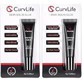 Curvlife Super Strong Nail Glue 15g for Press On Nails - Quick Drying, Semi Solid, Long Lasting, No UV Light Needed (Pack of 2)