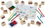 Melissa & Doug Wooden Stamp Colouring Set Vehicles Kids Age 4+ Arts Crafts view 4