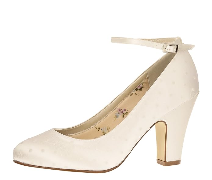 Rainbow Club Brautschuhe Polly - Pumps Riemchen Ivory - Blockabsatz