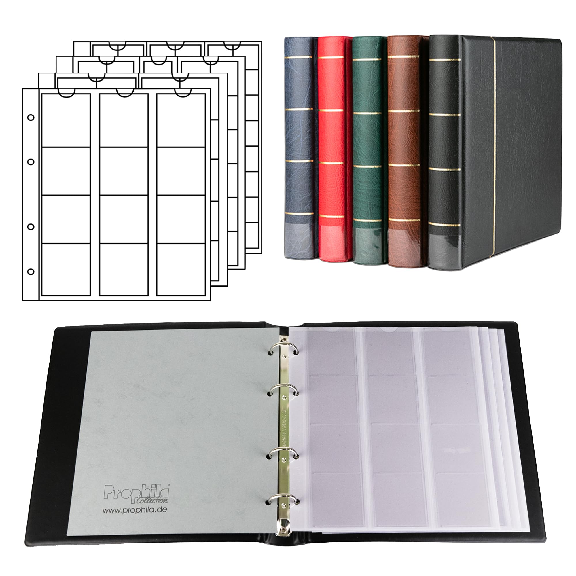 Prophila coin album with 4 Cases for 110 coins black