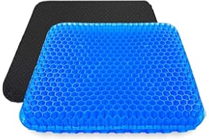 Volosso CoolGel+ Seat Cushion, Orthopedic Car & Office Chair Pad for Tailbone Pain Relief, for Driving & Desk (Blue（42 * 36 *