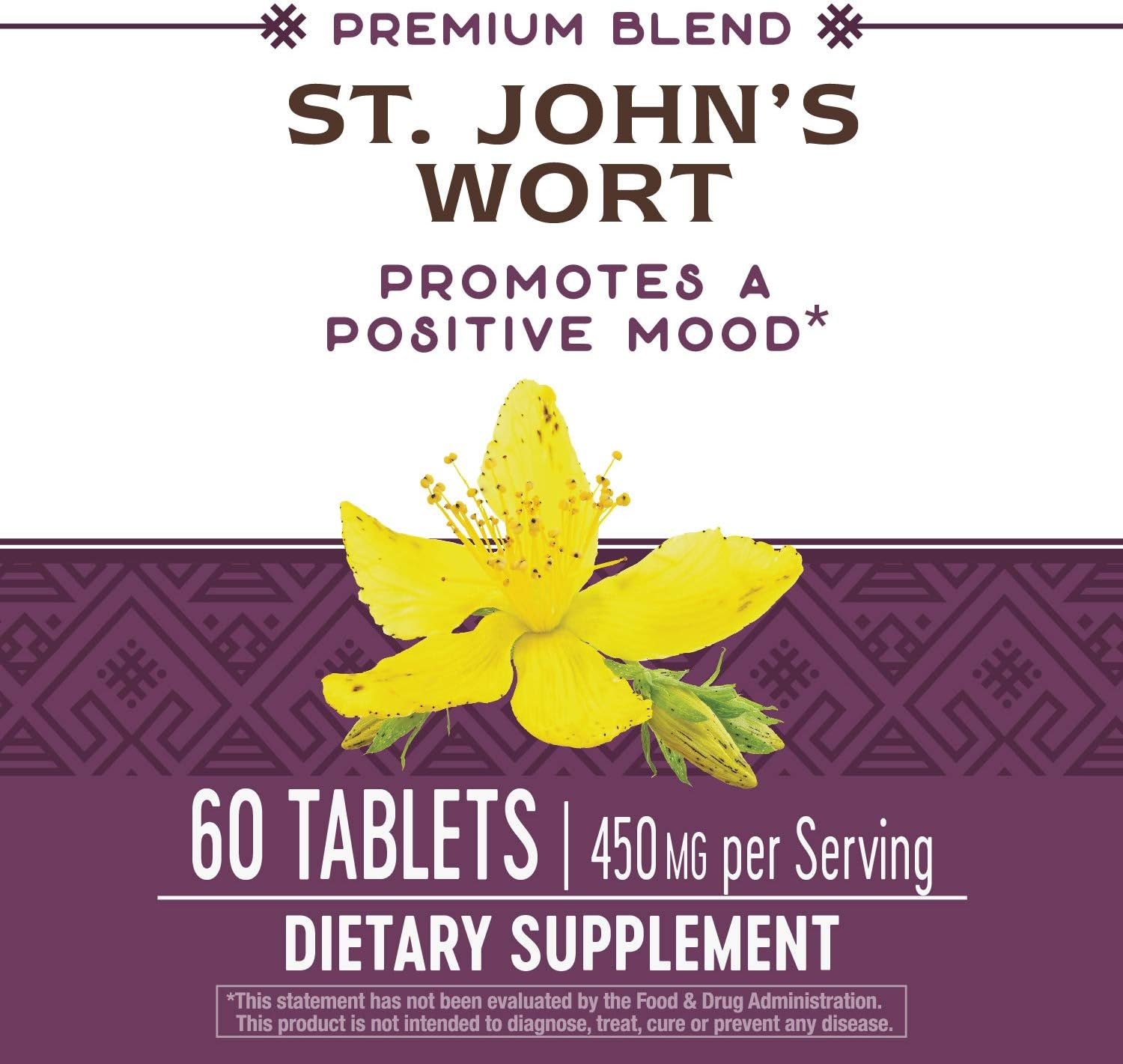 Nature's Way St. John's Wort Standardized Extract Mood Support, 450 mg per Serving, 60 Count (Packaging May Vary): Health & Personal Care