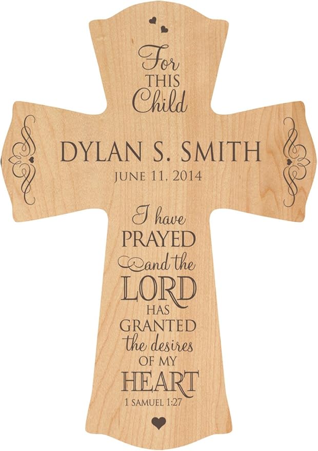 LifeSong Milestones Personalized Baptism Cross for Boys