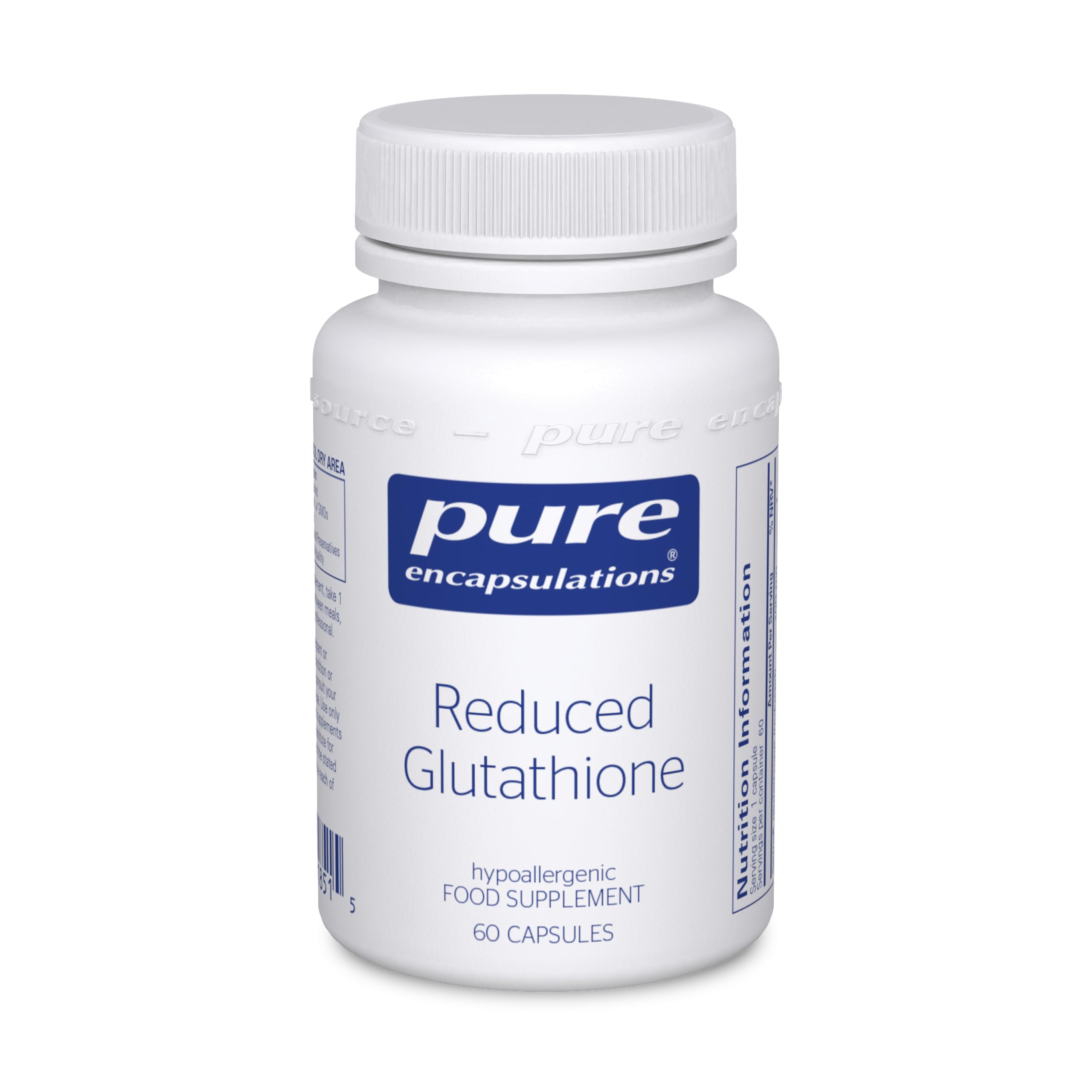 Pure Encapsulations Reduced Glutathione (GSH) - Glutathione in its Biologically Active Reduced Form - 60 Capsules