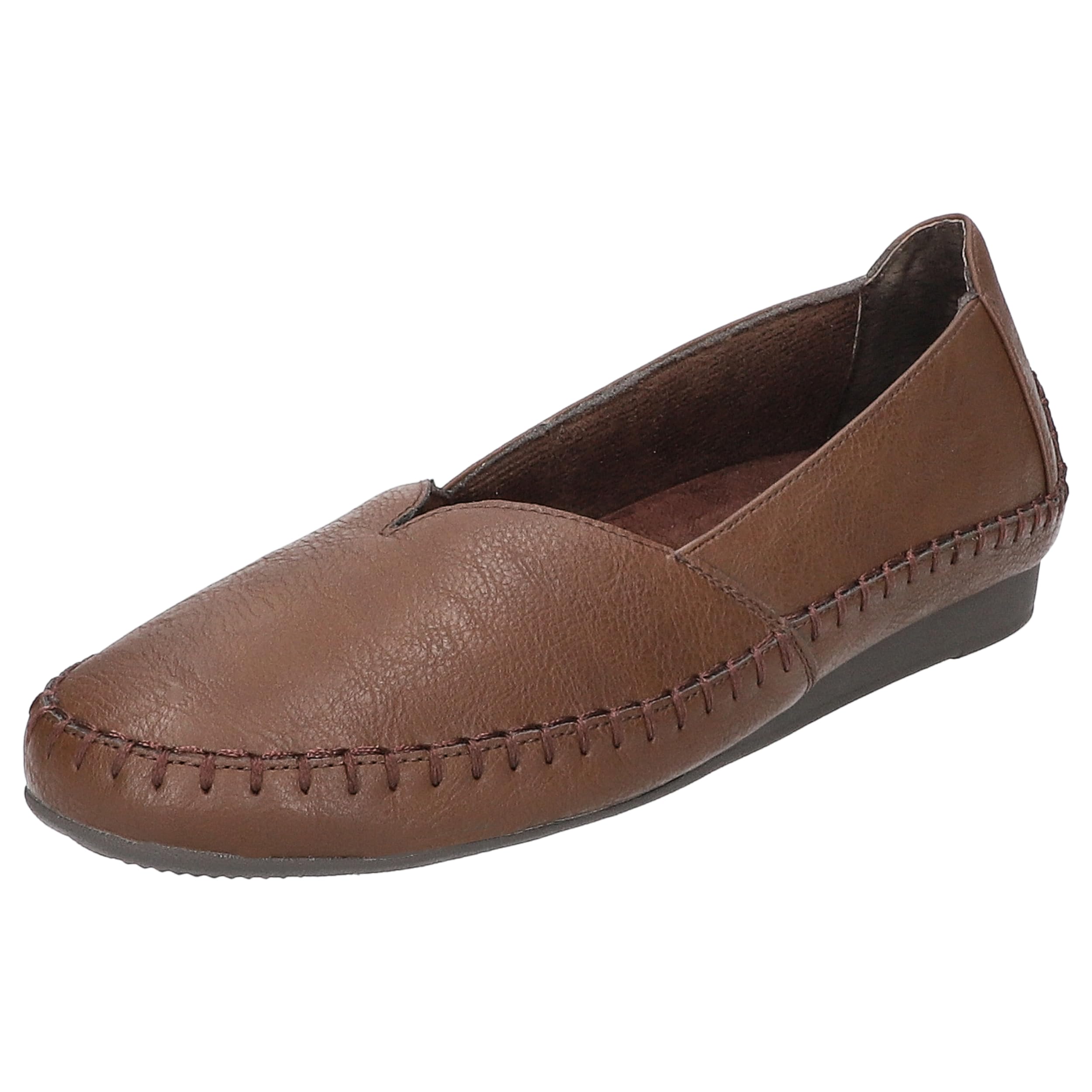Easy Street Women’s Amity Flat Loafers, Brown, 8 X-Wide