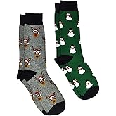 360 Threads Mens Novelty Socks 2 Pair Set - Christmas Holiday Fathers Day Food