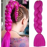 Herina Orchid Pink Braiding Hair For Braids One Pack Jumbo Fake Braid Hair Extensions For Dutch Braid Or Match Color Bubble Braids(1pc/pack)