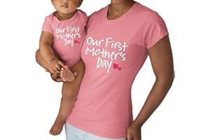 COMFIV Our First Mothers Day Matching Outfit Baby Gifts for New mom Shirt for Daughter