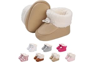 Baby Boys Girls Winter Boots Infant Warm Fleece Cute Slippers Socks Cozy Soft Anti Slip for Newborn Todder First Walking Boot