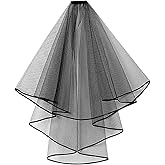 EllieWely 2 Tiers Ribbon Edge Fingertip Wedding Bridal Veil F50