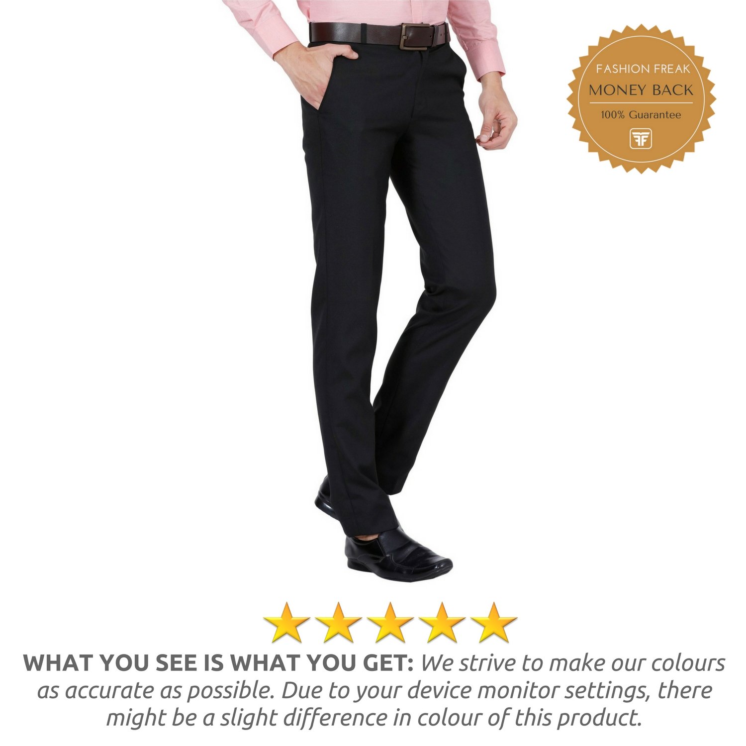 fashion freak mens formal pant (black - trouser) (ff001)