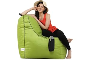SATTVA CLASSY.ELEGANT.STYLISH SATTVA All Weather Water Resistant Lounger Bean Bag for Adults - Big Bean Bag Covers Only (No Filling), Love Sack Bean Bag Oversized, Washable Ultra Soft Zipper, for Dorm & Family Room (Green)