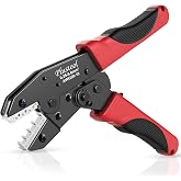 Plustool Crimping Tool for Heat Shrink Connectors AWG26-10, Ratcheting Wire Terminal Crimper - Crimping Pliers - Electrical Crimping Tool