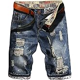 LATUD Men's Casual Denim Shorts (No Belt)