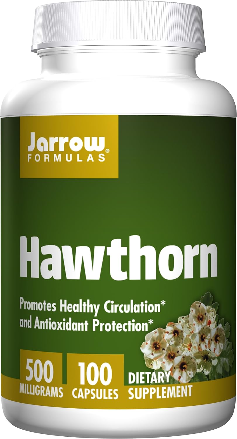 Jarrow Formulas Hawthorn, Promotes Healthy Circulation and Antioxidant Protection, 500mg, 100 Caps