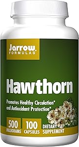 Jarrow Formulas Hawthorn, Promotes Healthy Circulation and Antioxidant Protection, 500mg, 100 Caps