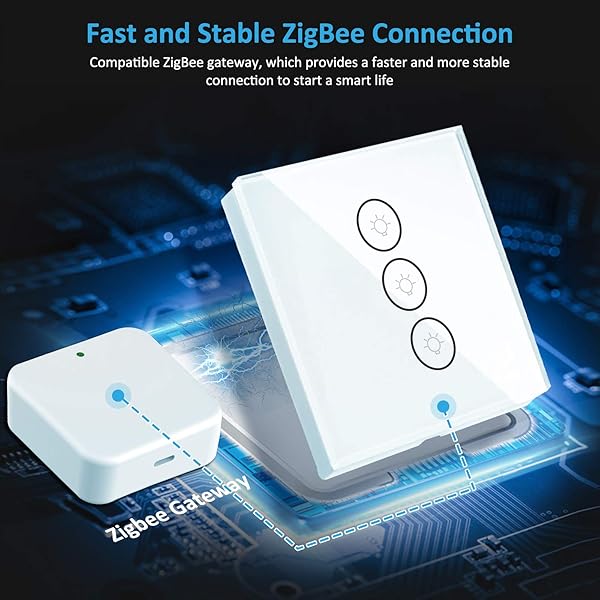 TEEKAR Interruptor de luz Inteligente Alexa Interruptor de Pared ZigBee 3 0 de Control de 2 vas Compatible con Alexa y Google Home Control de aplicacin de Voz Interruptor de luz Inteligente