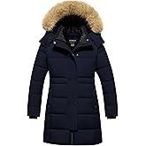 CTFASHION Girl's Puffer Jacket Kids Long Winter Coats Heavyweight Parka Warm Fleece Snow Outerwear with Removable Fur Hood