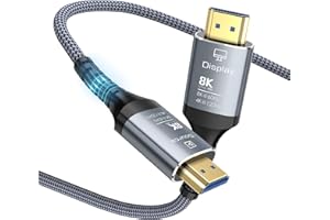 Anehmeta 8K Fiber Optic HDMI Cable 25FT, 48Gbps Ultra High Speed Long HDMI 2.1 Cord Braided 8K@60Hz 4K@120Hz HDR10/HDCP2.2&2.