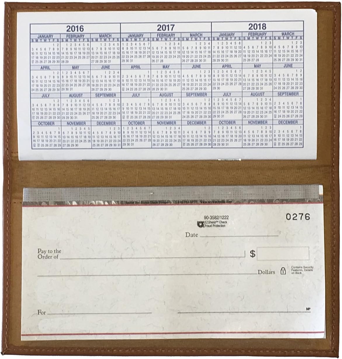 Black Basic Leather Checkbook Cover