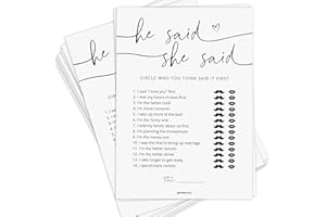GARDENCITY Bridal Shower Games, He Said She Said Bridal Shower Game for 50 Guests, Minimalist