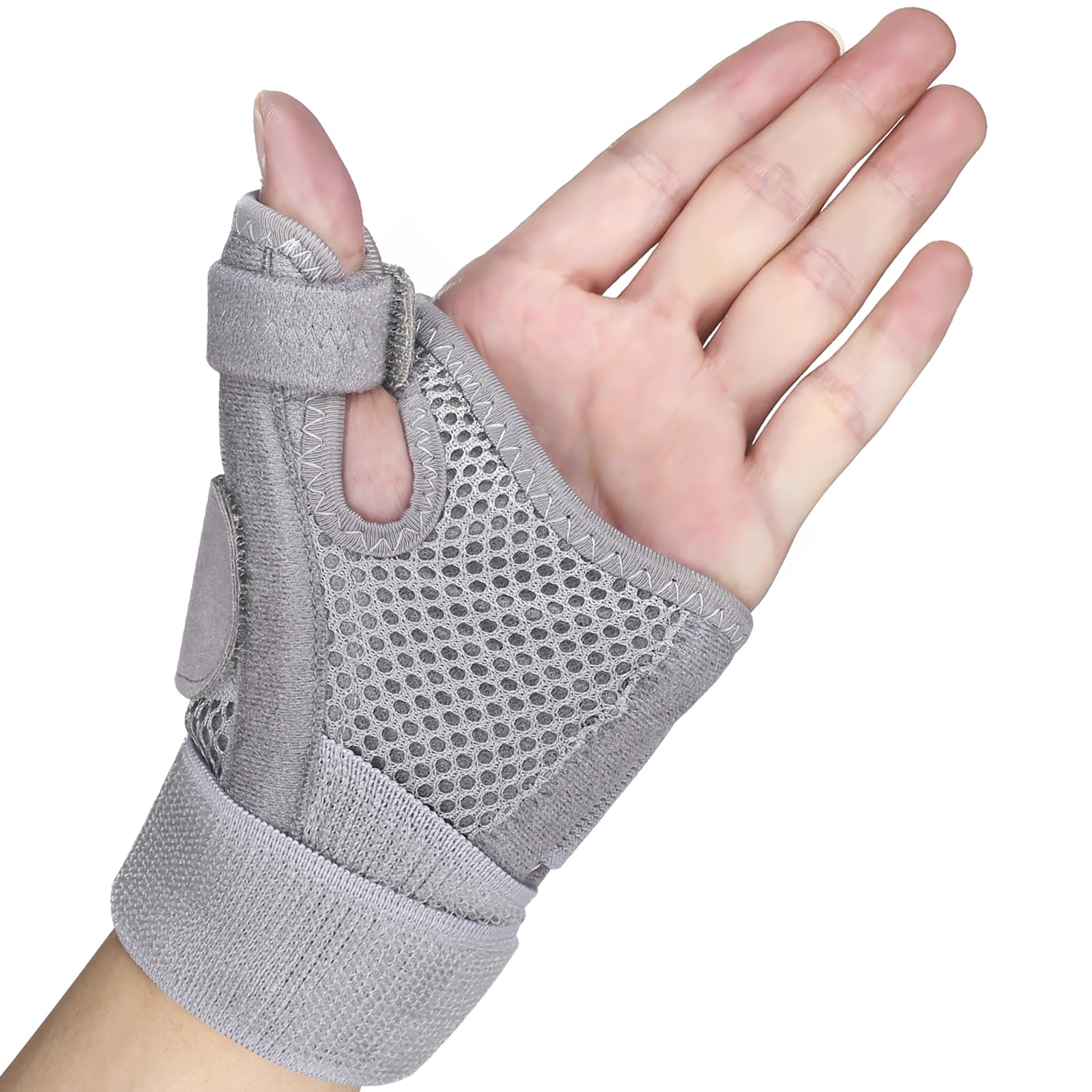Yasdyri Thumb Support for Left or Right Hand Adjustable Thumb Splint for Arthritis Pain And Support Wrist and Thumb Brace for Arthritis, Tendonitis, Carpal Tunnel Pain Relief and Thumb Sprain (Gray)