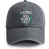Gomthrpc Cruise Hair Don't Care Hats for Men Women, Adjustable Embroidered Washed Vintage Cotton Denim Boat Baseball Cap