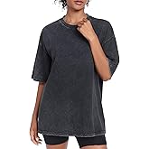 100% Cotton Washed Vintage Oversized T-Shirt for Women,Baggy Boyfriend Tee Workout Short Sleeve Tops