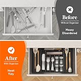 Lifewit Extendable Cutlery Drawer Organizer 9 Compartment 33-57cm Black view 9