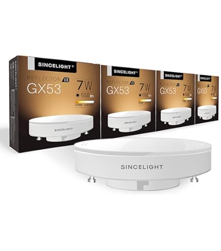 GX53 LED Bulbs 7W 700 Lumen Warm White 3000K Base CFL Replacement