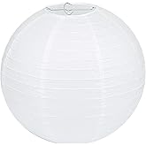 LIHAO 12 Inch White Round Paper Lanterns (10 Pack)
