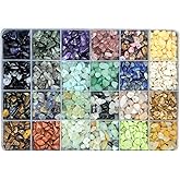 Yephac Gemstone Beads Natural Irregular Shaped Stone Chips Crystal Energy Healing Power for Jewelry Making(24 Materials-2)