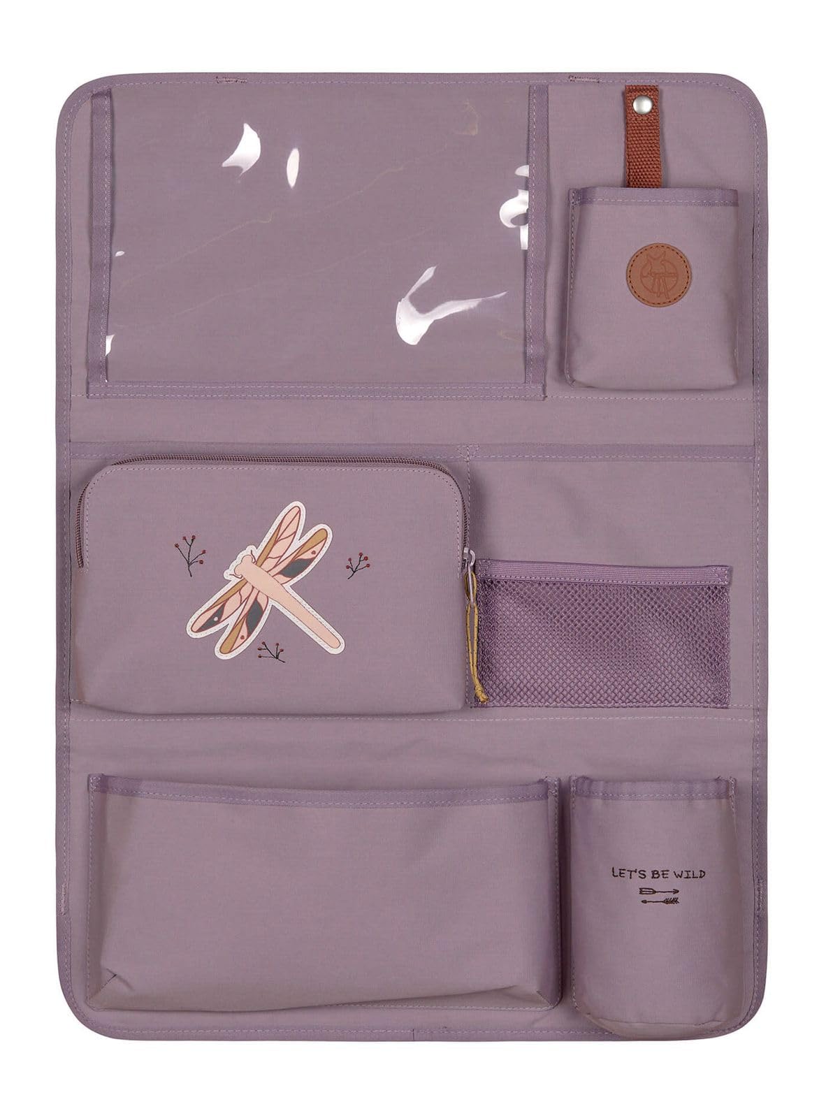 LÄSSIG Adventure Kids car back seat organizer, 55 cm, Dragonfly purple