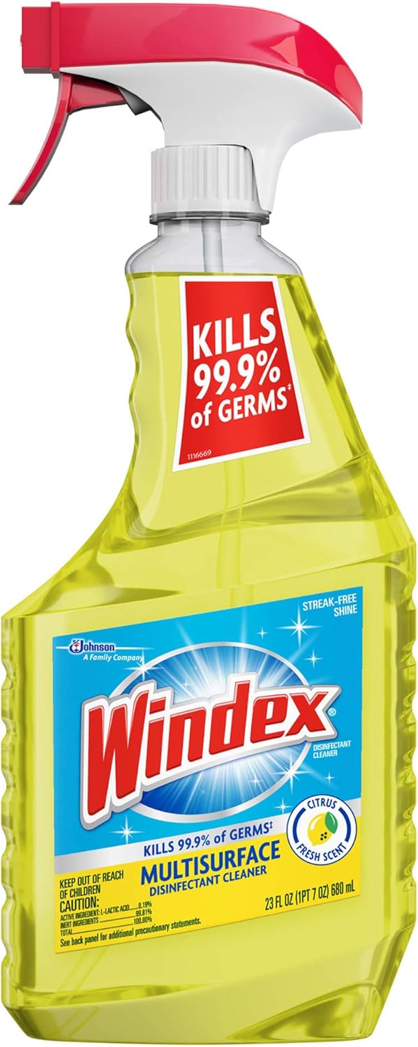 Windex Multi-Surface Cleaner and Disinfectant Spray Bottle, Citrus Fresh Scent, 23 fl oz: Health & Personal Care