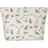 Quilted Cotton Makeup Bag, Large Quilted Cute Animal Cosmetic Bag, Travel Toiletry Bag, Cotton Aesthetic Makeup Bag for Women and Girls (dog-1)