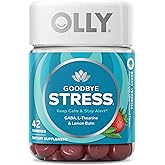 OLLY Goodbye Stress Gummy, GABA, L-Theanine, Lemon Balm, Stress Relief Supplement, Berry - 42 Count