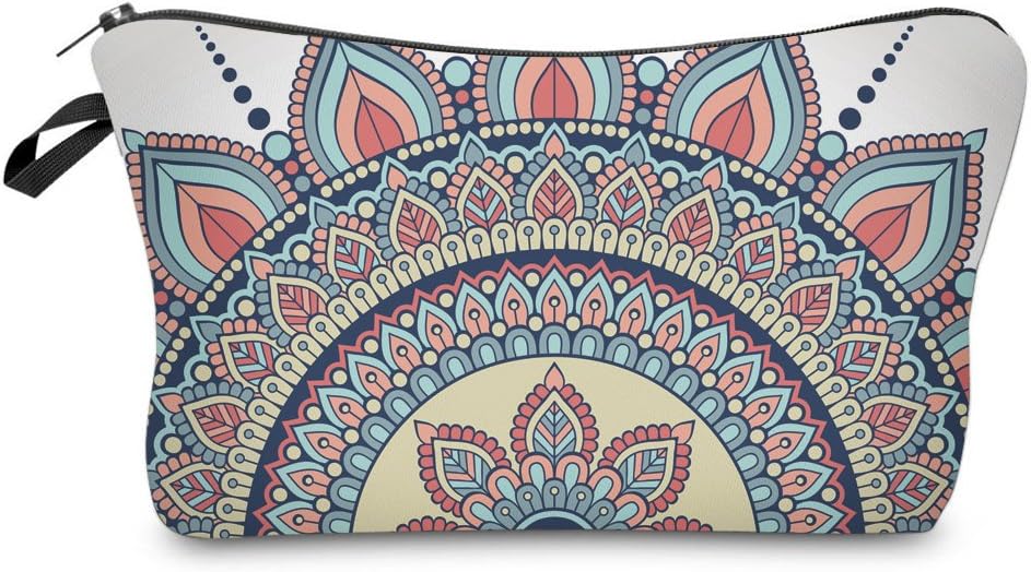Lisaosize Cute Fasion 3D Printing Mandala Flower Pattern Handbag Cosmetic Bag For Teenage Girls Travel School (Grey)