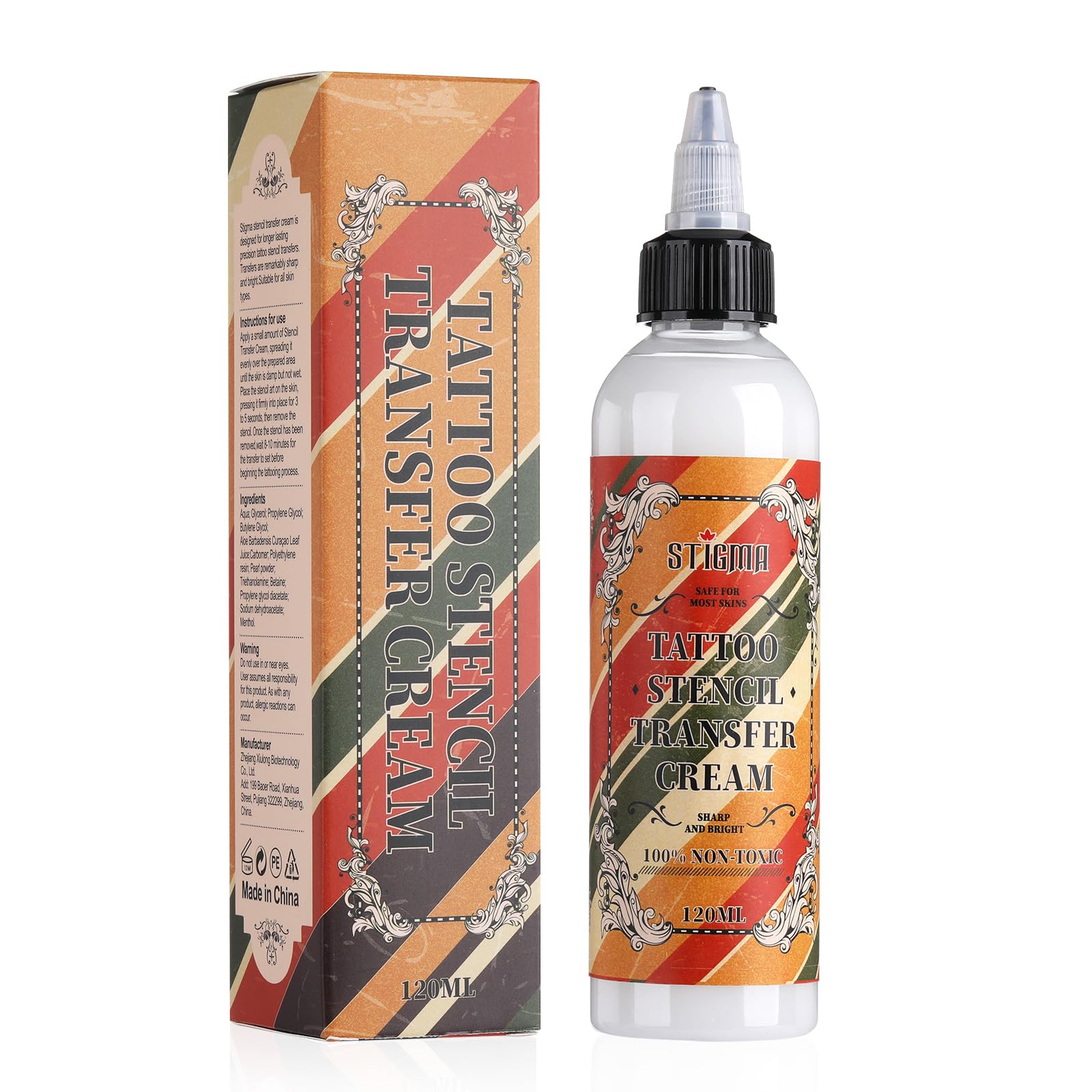 STIGMA 120ml Tattoo Transfer Cream Gel Professional Stencil Transfer Gel Long-Lasting Tattoo Balm for Tranfer Stickers Paper Tranfer Machine T307-120ML